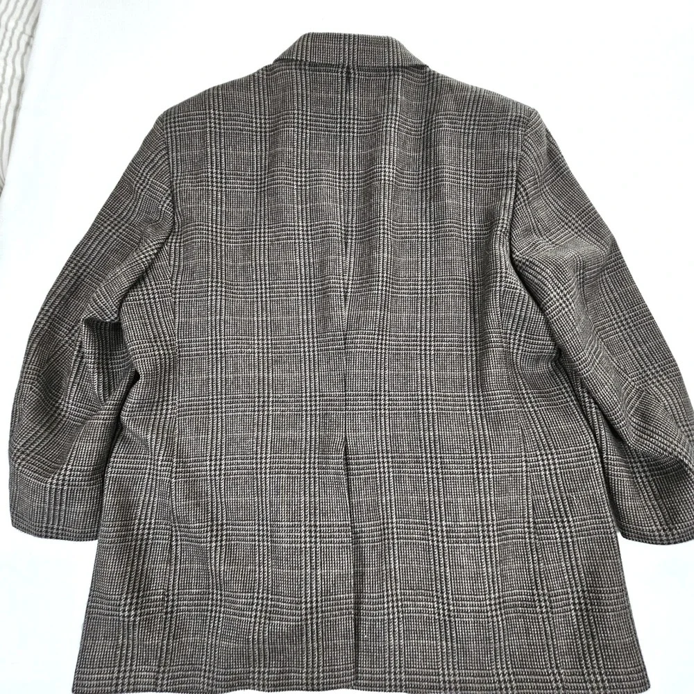 Jos. A. Bank Executive Collection Brown Glen Plaid Wool Blazer Sport Coat 48R